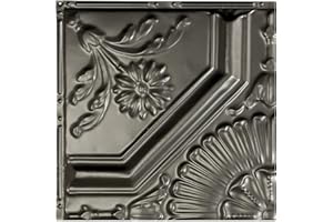 Great Lakes Tin Rochester Argento Ceiling Tiles - Perfect for DIY and Home Renovation Projects - Easy to Install (12X12 Inch Sample)