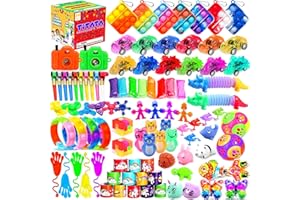 TITATA 100 Pcs Party Favors for Kids, Return Presents for Birthday, Goodie Bags Treasure Box Mini Fidget Toys for Classroom Rewards, Small Presents Bulk