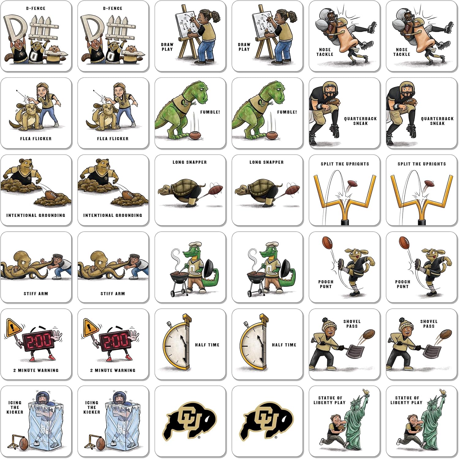 YouTheFan NCAA Colorado Buffaloes Memory Match Game : Sports & Outdoors