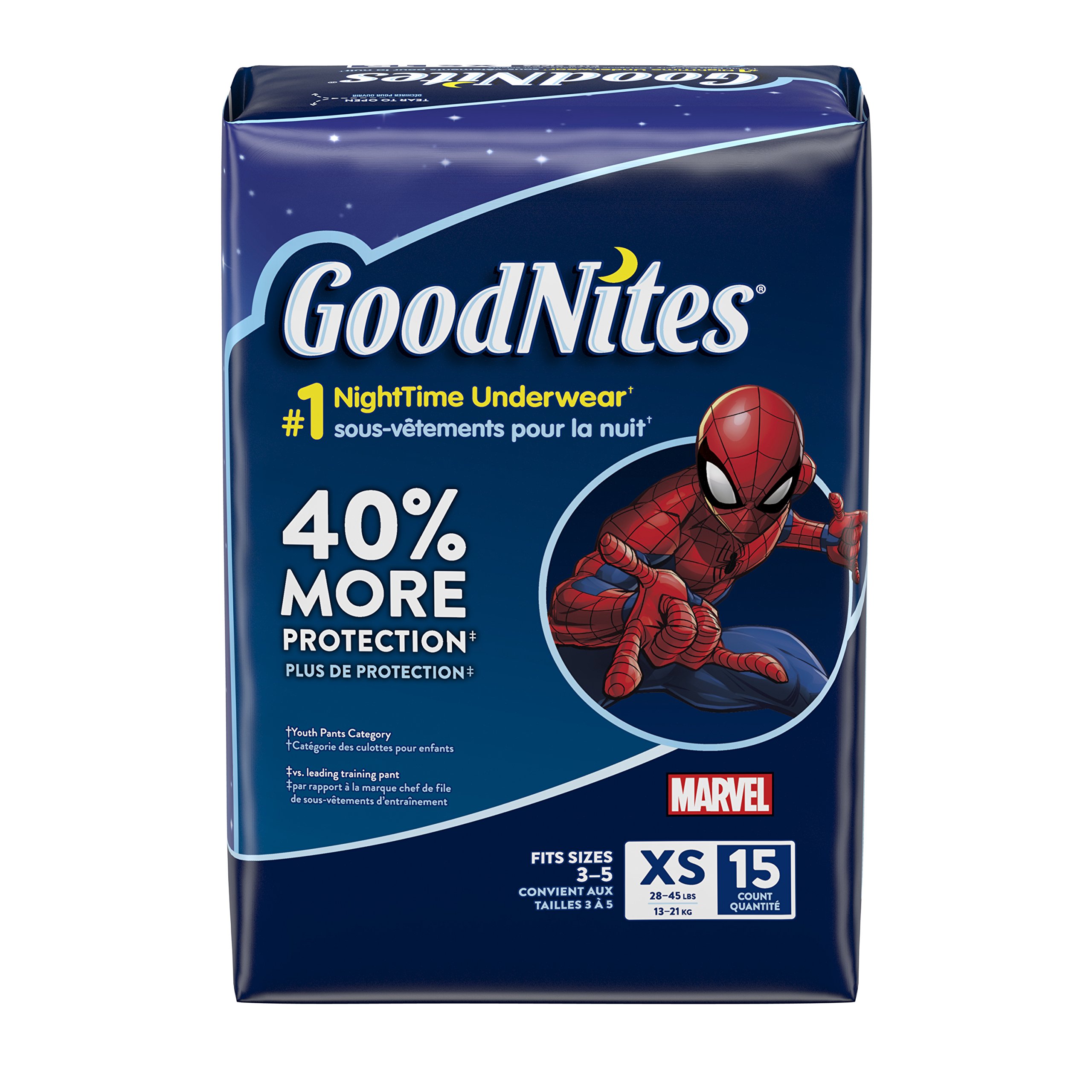GoodNites Bedtime Bedwetting Underwear for Boys, XS, 15 Count (4 Packages), Packaging May Vary