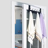 WEBI 6 Coat Hooks Over Door Hanger Rack for Towels Clothes Bathroom Black view 6