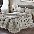 Vonty Satin Sheets Cal King Size Silky Soft Satin Bed Sheets Leopard Print Sheet Set, 1 Deep Pocket Fitted Sheet + 1 Flat Sheet + 2 Pillowcases