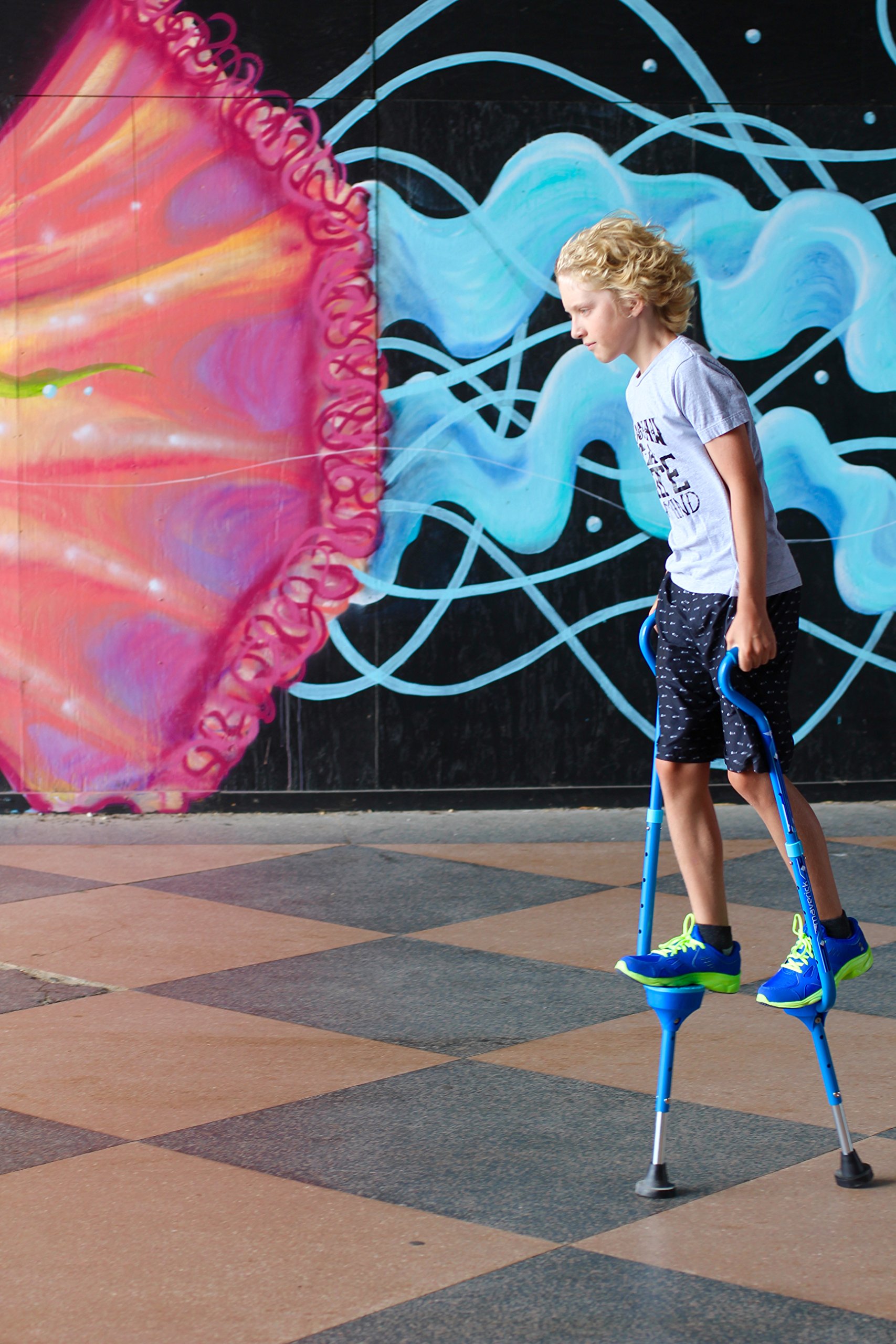 Flybar Maverick Walking Stilts for Kids Ages 5 +, Weights Up to 190 Lbs