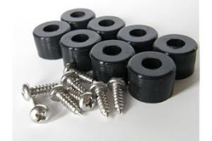 HIGH FALLS FURNITURE CO. Rubber Bumper Feet 5/8" DIA with Stainless Screws QTY 8, 24 (Black, White, Brown) (8, Black)