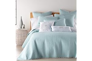 Levtex Home Pom Pom Blue Haze Full/Queen Quilt, Cotton