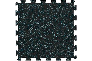 Playsafer Genaflex Lock Heavy Duty Interlocking Rubber Gym Tiles 8mm Thick X 20" X 20" Super Durable Laminated Protective Exercise Home Gym Flooring Mats