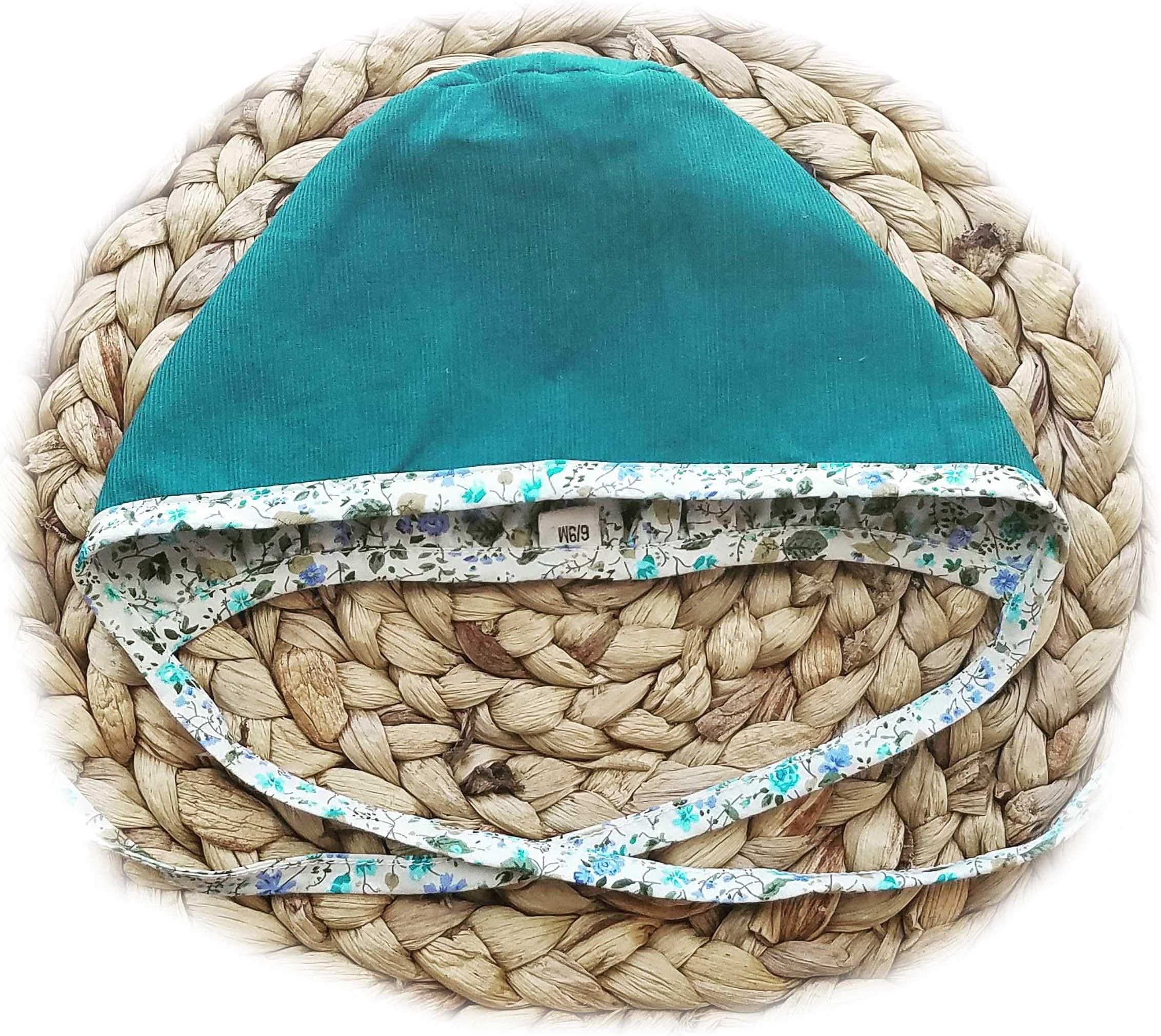 Baby Bonnet Hat Reversible Dual Side Linen, Cotton Floral Combinations Spring Summer Fall Evy Collection Bonnets