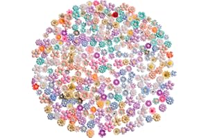 X Hot Popcorn 300Pcs Mini Resin Flower Charms Cabochons Flatback Mixed Colors Daisy Flower Resin Slime Charms for DIY Craft Scrapbooking Decor (300PCS)