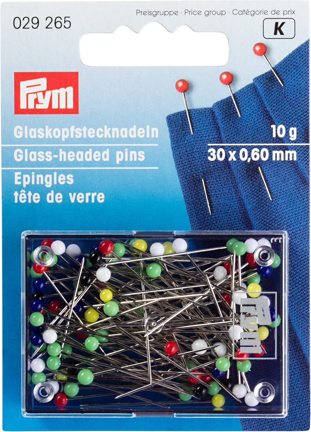 Prym Stecknadeln Glas, bunt