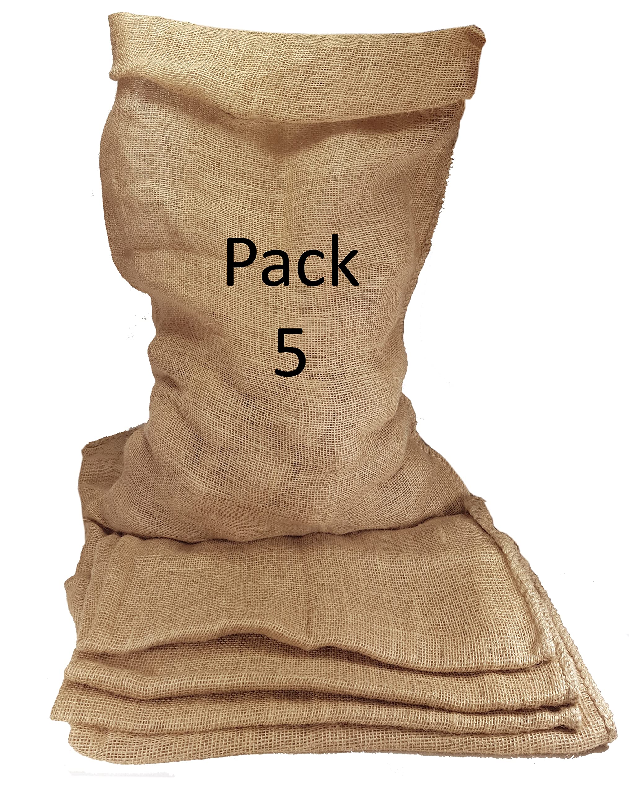 Britten and James 25kg 80x50cm Large Hessian Jute Sack (Pack of 5). Vegetable and Potato Storage Sack - Strong, Natural and Biodegradable