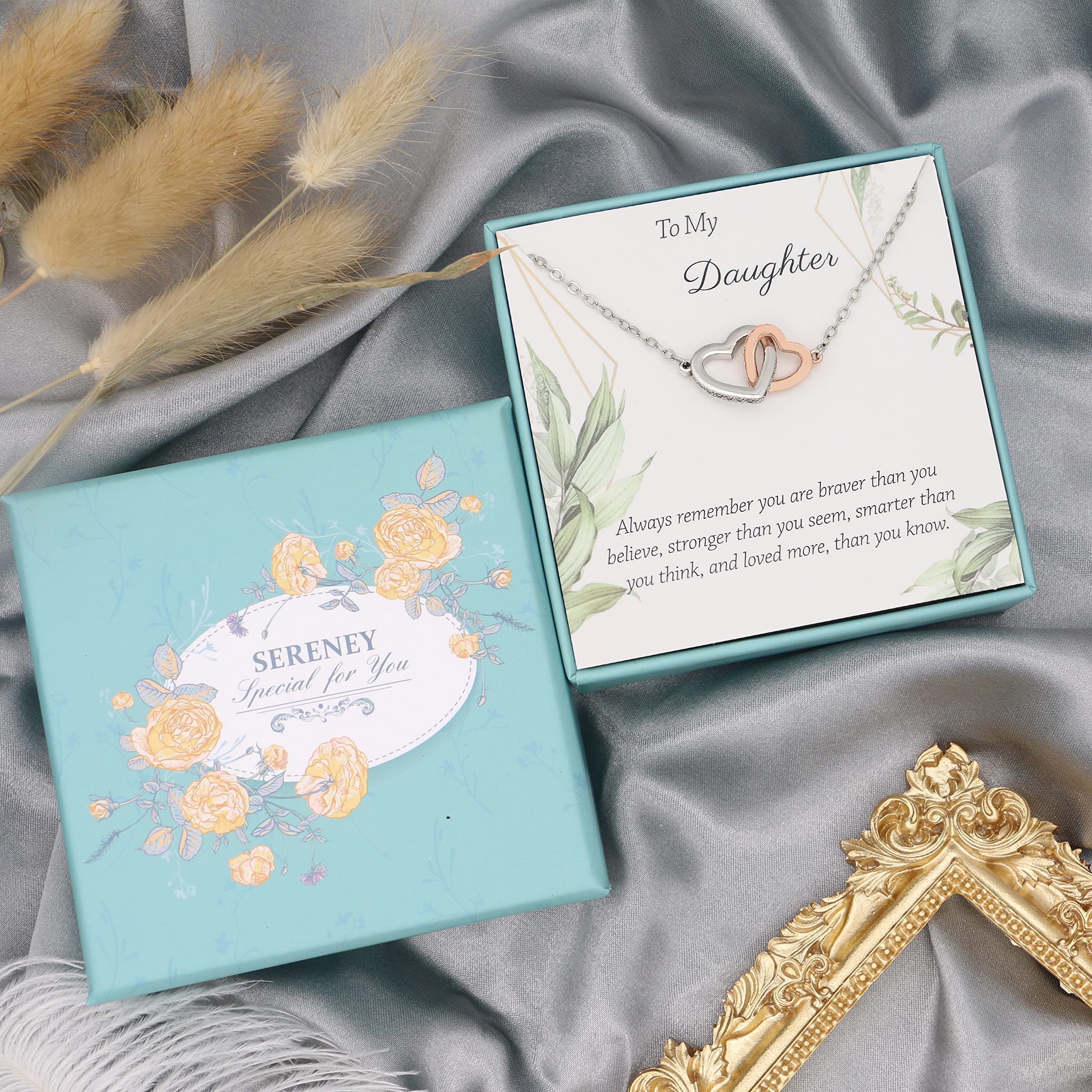 Sereney Daughter Necklace as Daughter Christmas Gift from Dad, Father Daughterr Necklace to My Dauhter from Dad, Papa Dau Necklacc as Dau Birthday Gifts from Daddy, Daughterr Jewelry Present