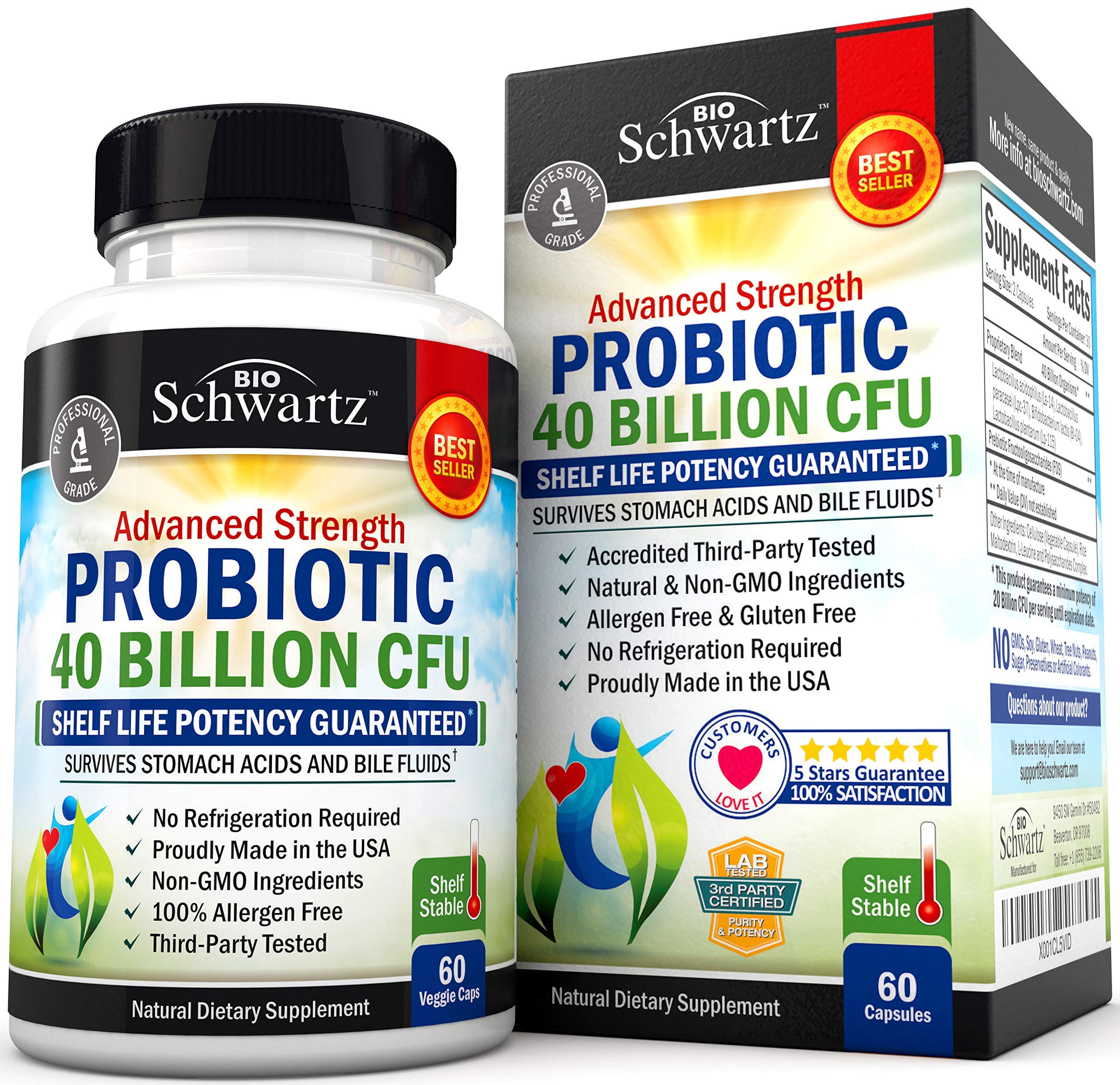 Buy Daily Probiotic Supplement with 40 Billion CFU Gut Complex with