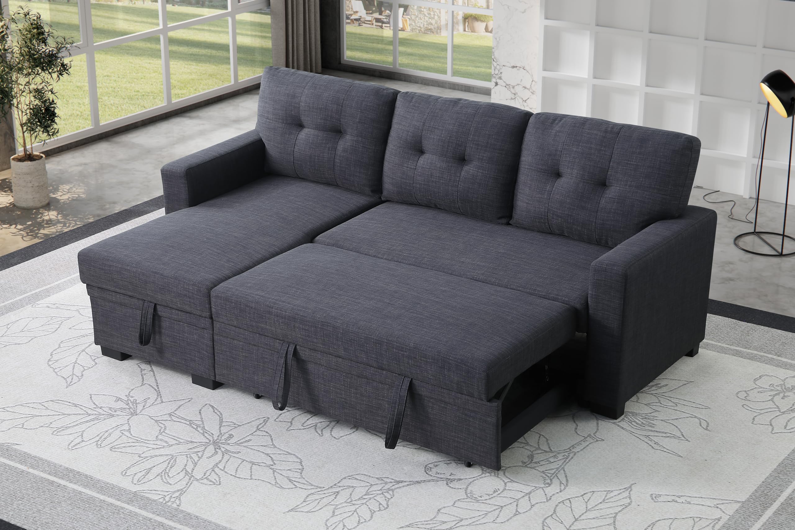 Photo 1 of Eafurn L Shaped Sleeper Sectional Sofa Pull Out Couch Bed, 3 Seater Corner Convertible Pullout Sofabed Lounge Sofa&Couch with Reversible Storage Chaise and Tufted Backrest for Living Room, Apartment.   This is one box of three not a complete set just part