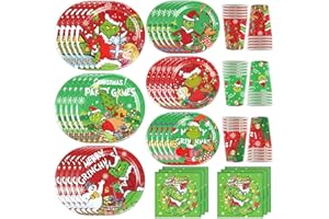 Yizeda 120Pcs Christmas Party Cutlery Set Disposable Christmas Themed Party Theme Tableware Set Xmas Party Decorations Tableware Paper Napkins Plates
