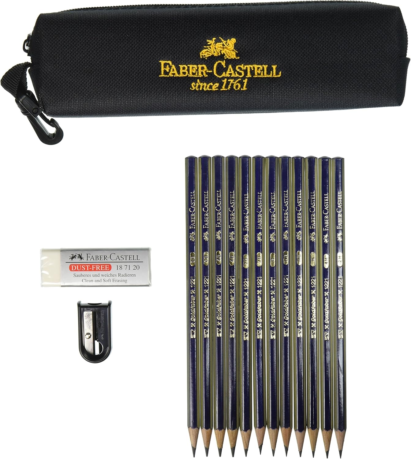 Faber-Castel FC701000 14 Piece Creative Studio Graphite Pencil Drawing Set, Assorted