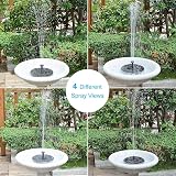 LAWOHO Solar Fountain for Bird Bath 1.5W Pump 4 Heads Auto Start 3s view 2