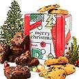 David’s Cookies Gluten-Free Assorted Cookies and Brownies Combo in Merry Christmas Themed Tin Gift Box – Fresh Baked Delicious Gourmet Cookies and Brownies For Everyone - Ideal Gift This Holidays or For Any Occasions