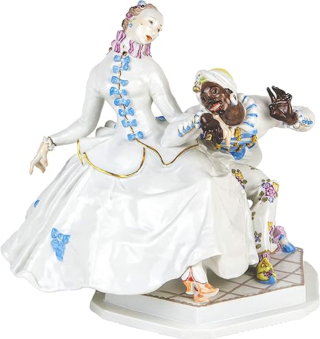 Amazon Co Jp アンティーク マイセン 人形 ユーゲントシュテール 名作 フィギュア フィギュリン 貴婦人とムーア人 1919年 パウルショイリッヒ 高額作品 パーフェクト ホーム キッチン