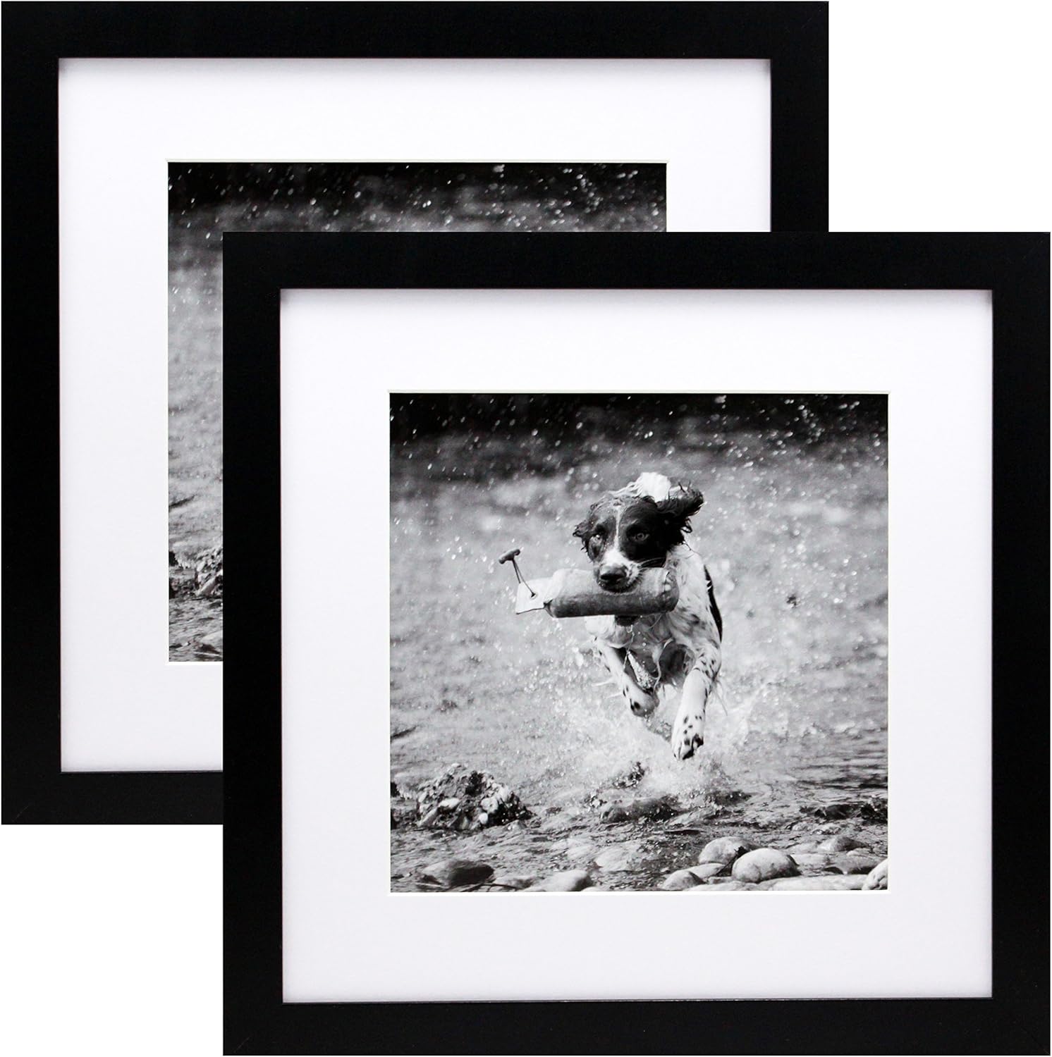 11x11 Black Gallery Picture Frame with 8x8 Mat 2Pack