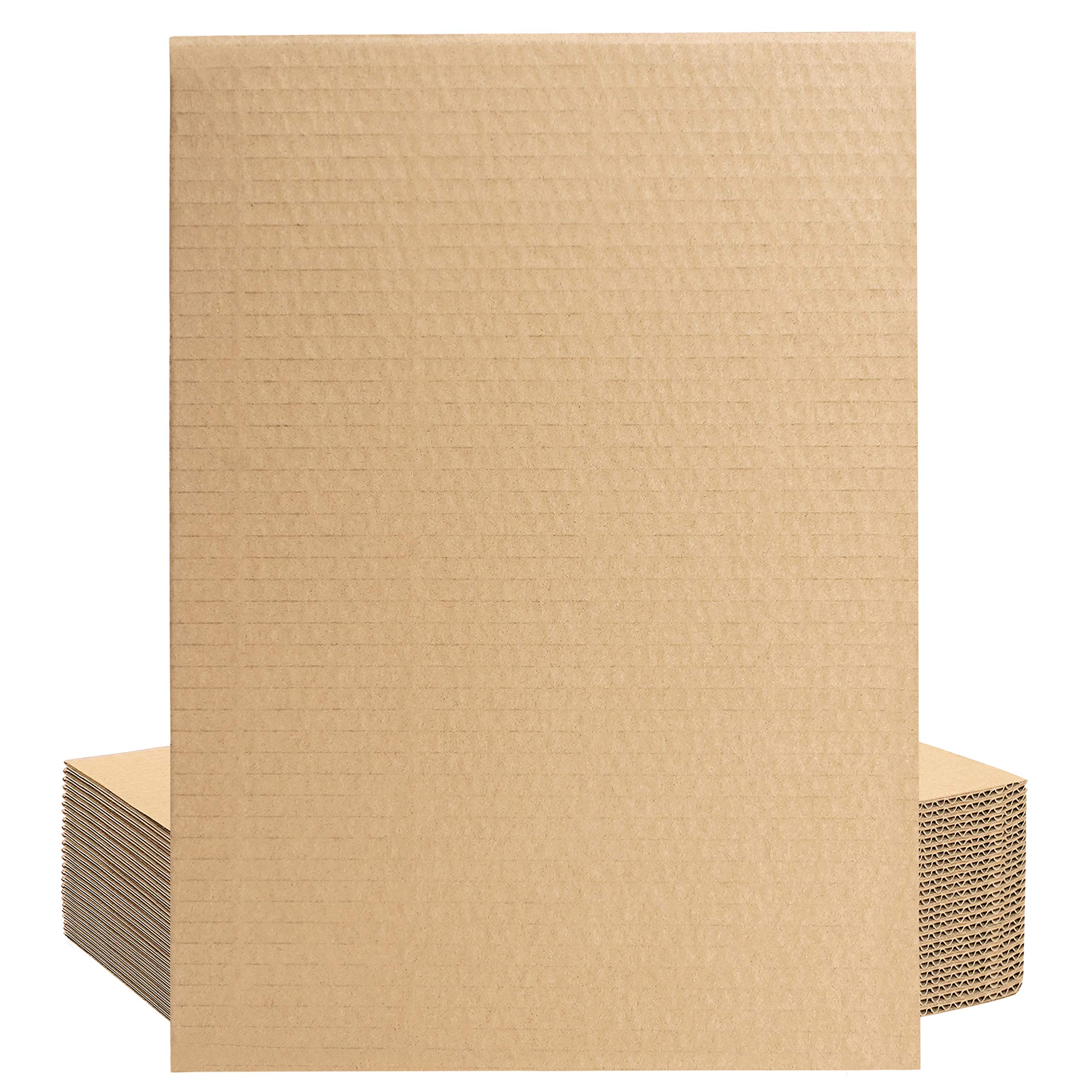 Belle Vous 24 pack Brown A4 Corrugated Packing Cardboard Sheets - 3mm Thick Flat Pack Kraft Board for Mailing, Arts, Crafts and Packaging