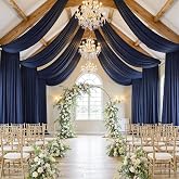 Amazon.com: 20ft×20ft Navy Blue Ceiling Drapes for Weddings Parties,4 ...