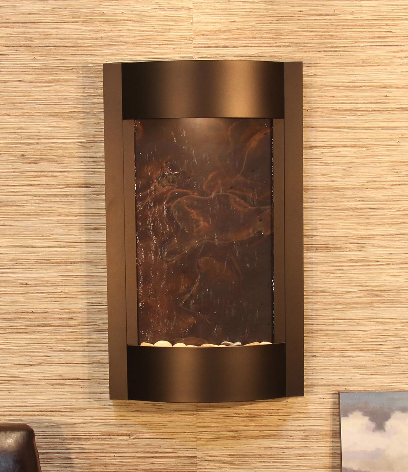 Serene Waters Water Feature with Multi-Color Featherstone (Antique Bronze): Home & Kitchen