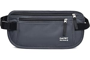 RFID Blocking Money Belt for Men Women, Slim Fanny Pack for Travel，Running,Conceal Waist Wallet for Passport Holder,Phone,Cas