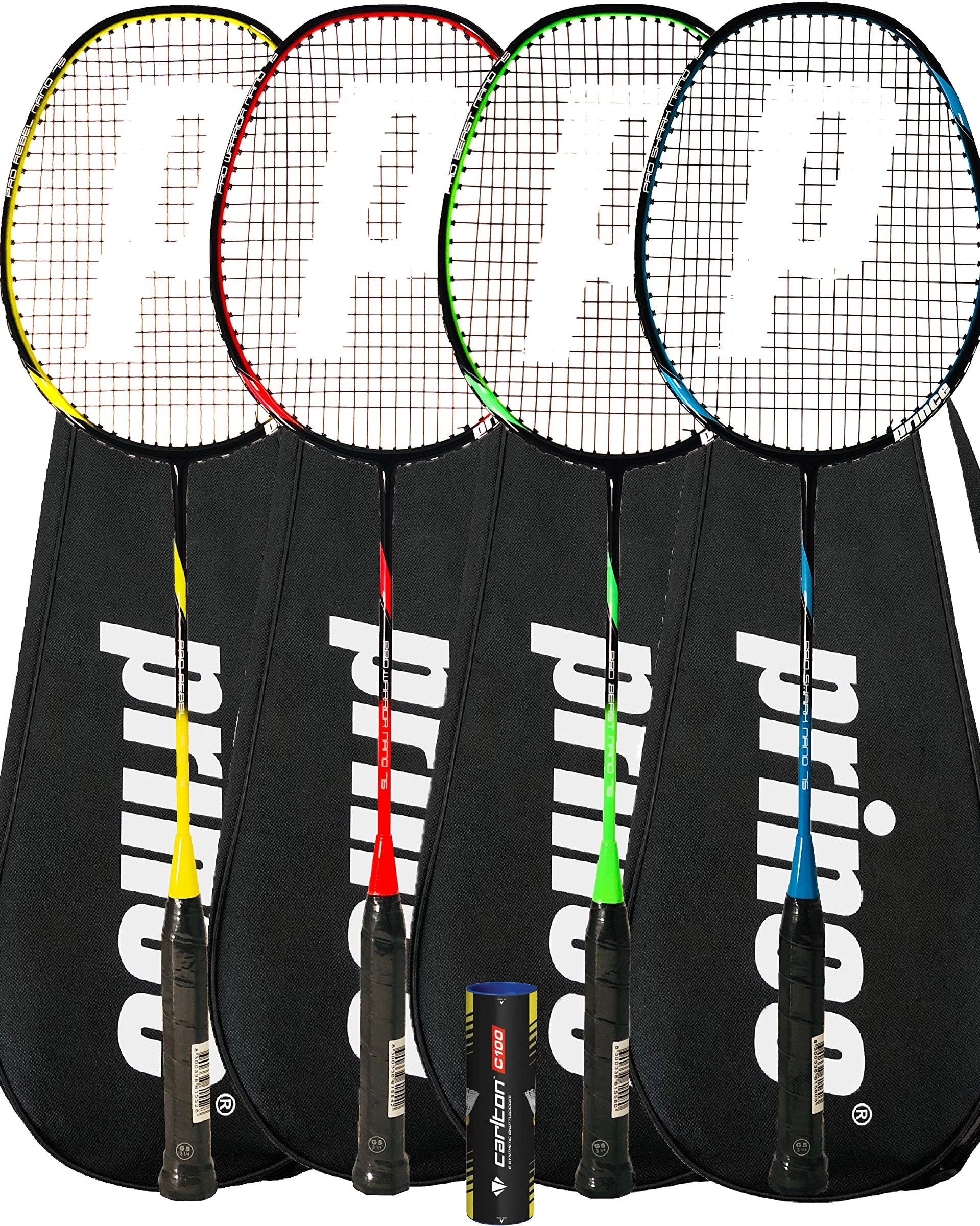 Prince Fluo Badminton Rackets + Covers & Shuttles (Various Racket Options)