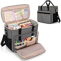 Luxja Craft Bag for Scrapbook Supplies (Fits 12 x 12 inch Scrapbook Album and 15.6” Laptop), Scrapbook Tote Bag with Multiple