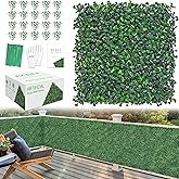 BCBLF 10x10Inch 12Pcs Grass Wall Panels, 4 Layers UV-Anti Boxwood Greenery Hedge with 50 Zip Ties, No Odor Artificial Fake Grass Backdrop for Indoor Outdoor Privacy, Birthday Wedding Decor, 8.3 SQ FT