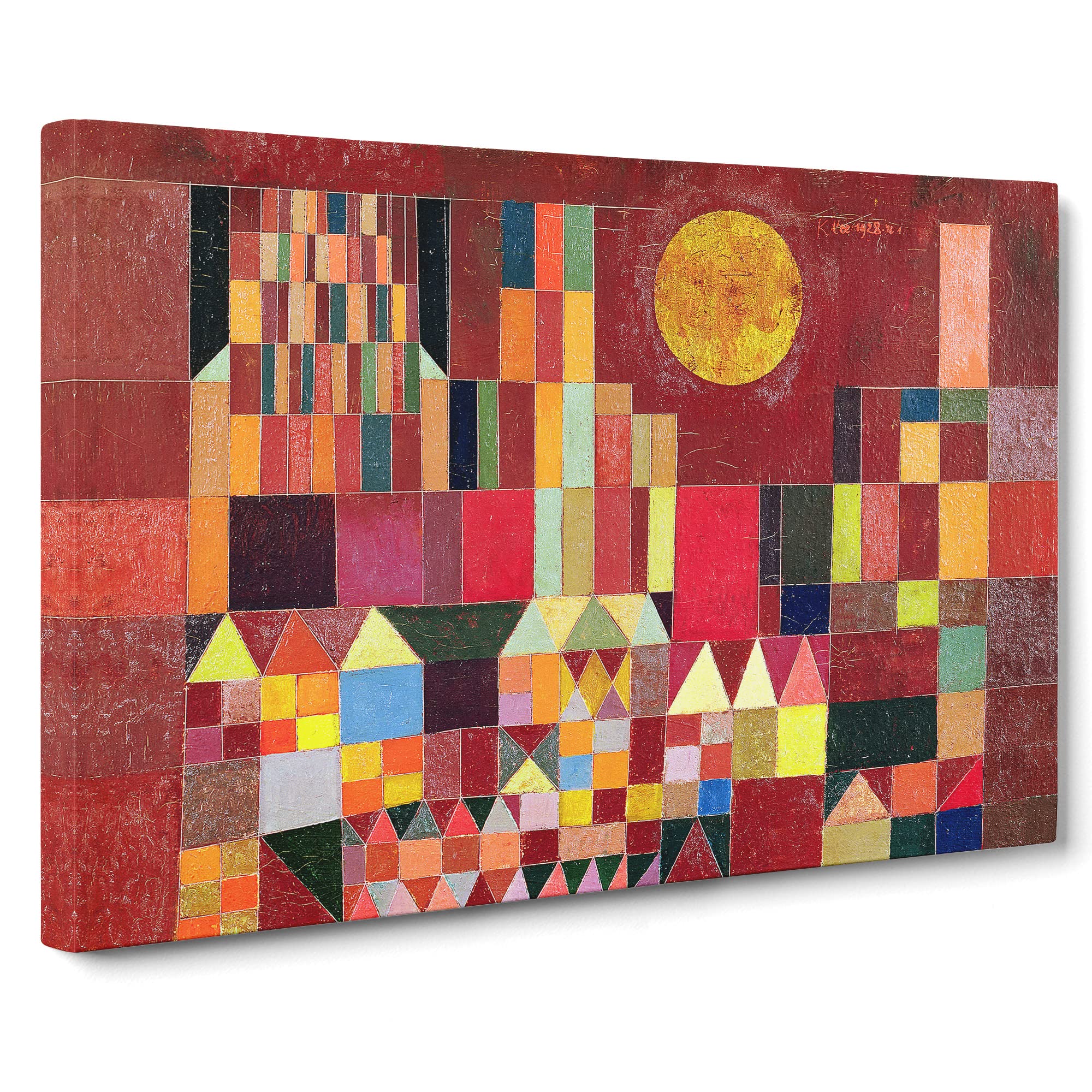 Slot Og Sol By Paul Klee Canvas Print | Gallery Wrapped 30mm Frame Wall Art | 20x14 inches | Ready to Hang | Classic Picture | Living Room Bedroom Lounge Office