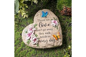 Jetec 6 Inch Memorial Garden Stone Sympathy Gift for Loss of Loved One Stepping Stones for Garden Decor Those We Love Don't G