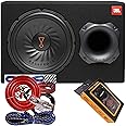 JBL SUBBP12AM - 450 Watts (150W RMS) 12” Amplified 12 in. Ported Subwoofer with Sub Level Control and Distortion Free Bass with Gravity Magnet Phone Holder Bundle