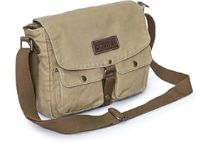 Gootium Canvas Messenger Bag - Vintage Crossbody Shoulder Bag Military Satchel