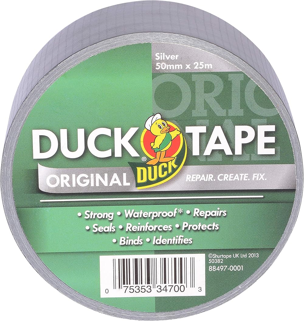 Duck Tape Original Silver 50mm x 25m High Strength Waterproof Repair Tape