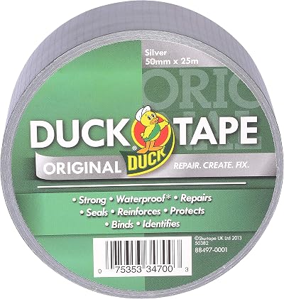 Duck Tape Original Silver 50mm x 25m High Strength Waterproof Repair Tape