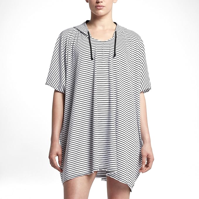 Hurley GKT0002280 Women's Dri Fit Surf Poncho, White Stripe M/L