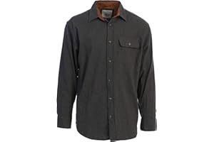 Gioberti Men's Brushed Flannel 100% Cotton Plaid Checkered Shirt with Corduroy Contrast