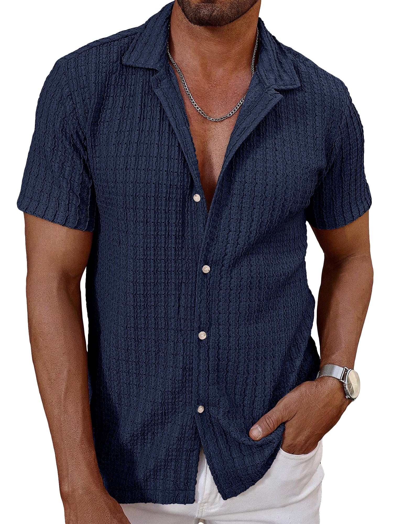 HOTake Men's Summer Beach Vacation Shirts Casual