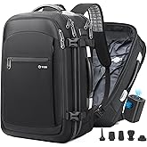 Vacuum Backpack Travel, 60L Expandable Vacuum Seal Compression Backpack with Pump, TSA Lock & Anti-theft Pocket,17" Laptop Compartment,Carry on Backpack for Men & Women,Business,Flight Travel (Black)
