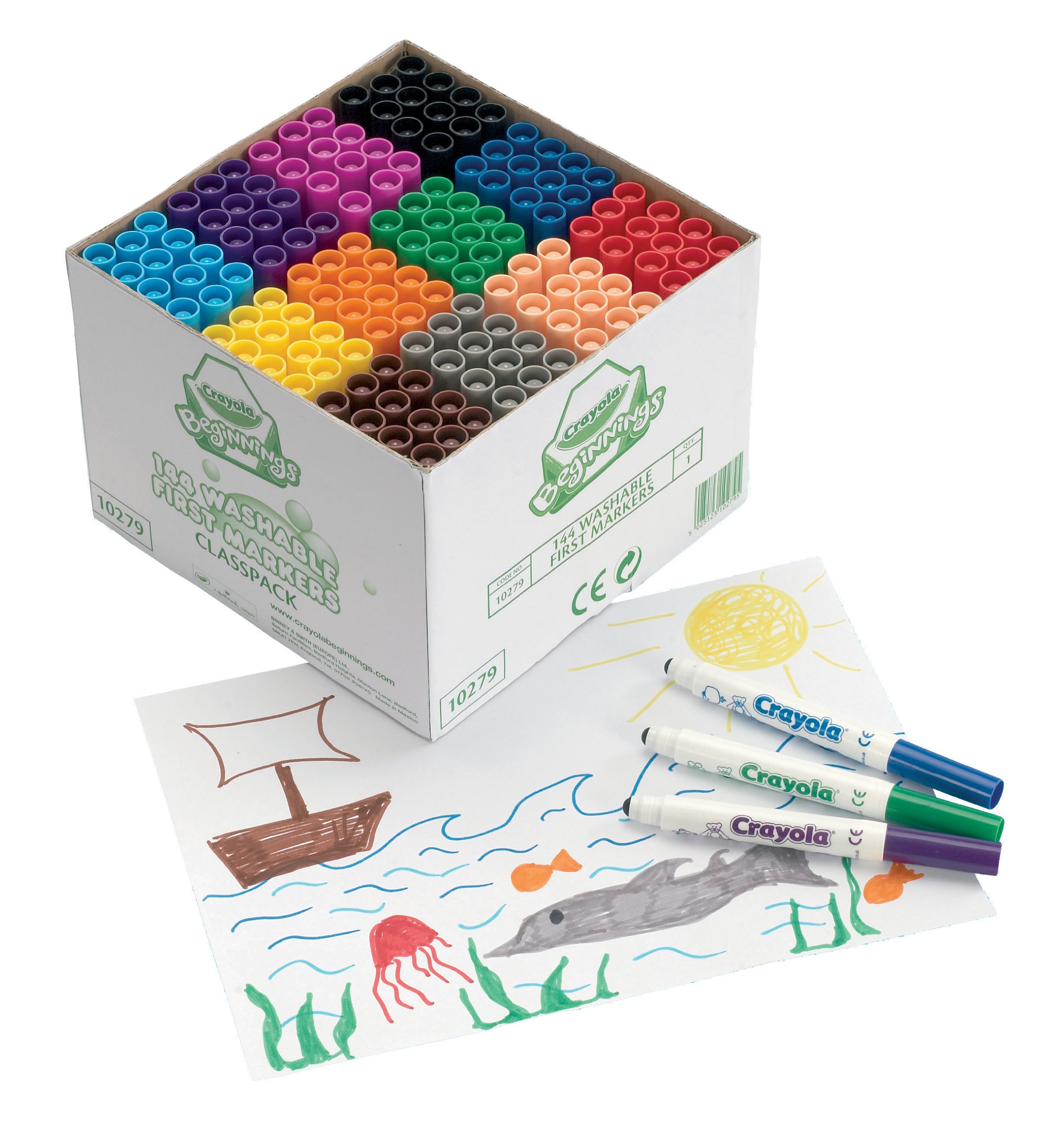 CRAYOLA MyFirst Washable Markers - Assorted Colours (Pack of 144) | Perfect for School Classrooms