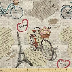 Ambesonne Romantic Fabric by The Yard, Newspaper