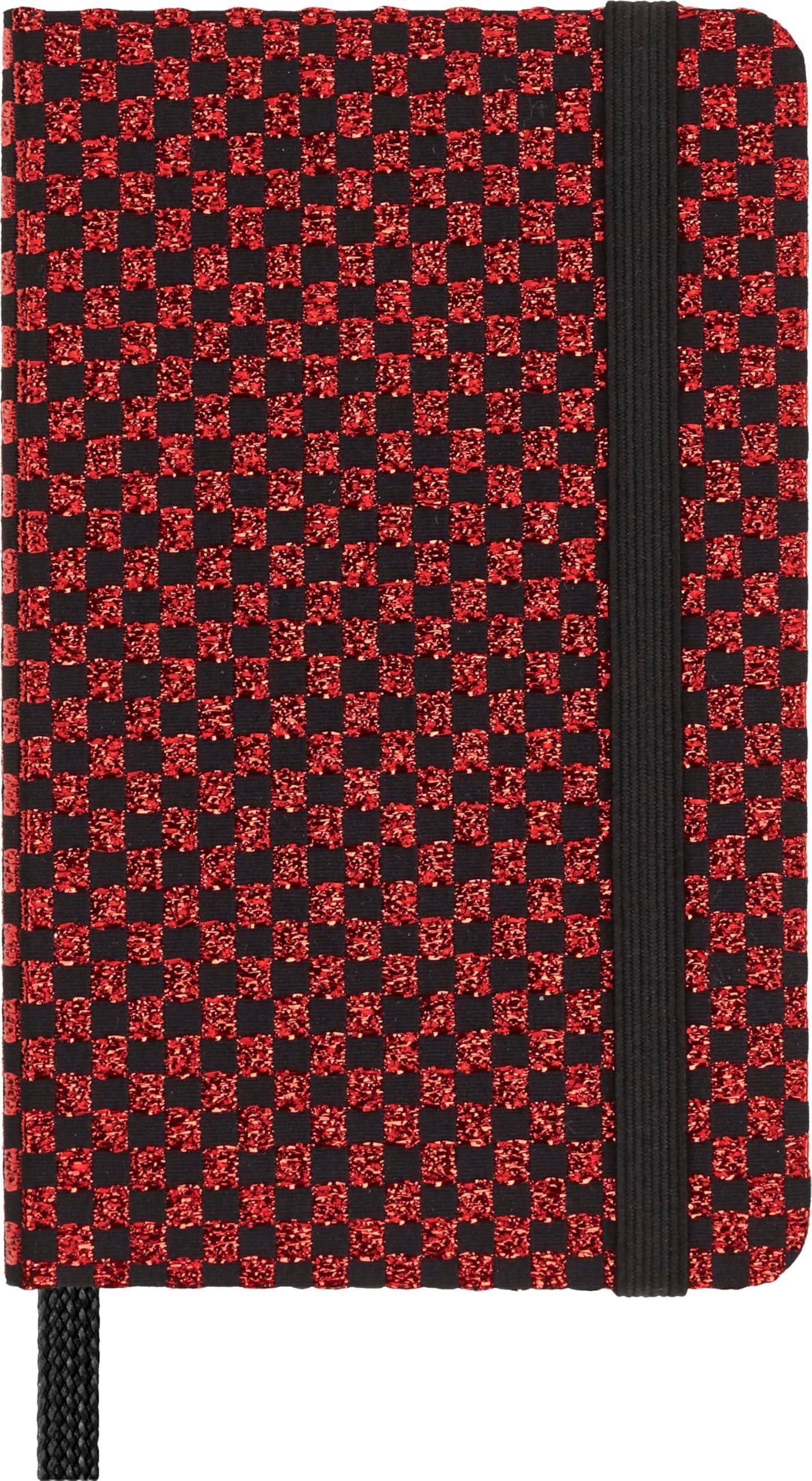 Moleskine Shine Notebook, Cover with Made in Italy Mantero Fabric, with White Pages and Elastic Closure, Pocket Size 13.6x8.8 cm, Color Red
