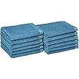 Amazon Basics Quick-Dry Washcloth - 100% Cotton, 12-Pack, Lake Blue