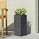 Christopher Knight Home Jorine Lightweight Concrete Planter, Cast Stone Planter, Square Garden Urn, Texture Finish Flower Pot