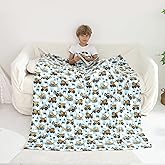 Softan Kids Throw Blanket for Girls & Boys, Warm Soft Toddler Flannel Blankets for Sofa Couch Bed， Cozy Fuzzy Plush Flannel Kids Throw Blanket for Daycare & School - Excavator 50x60 inches