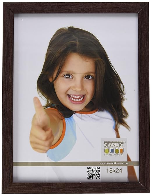 Deknudt Frames S44CH4-18.0X24.0 Bilderrahmen, Holz/MDF, schlichter Stil, schmal, 27,2 x 21,2 x 1,33 cm, Dunkelbraun