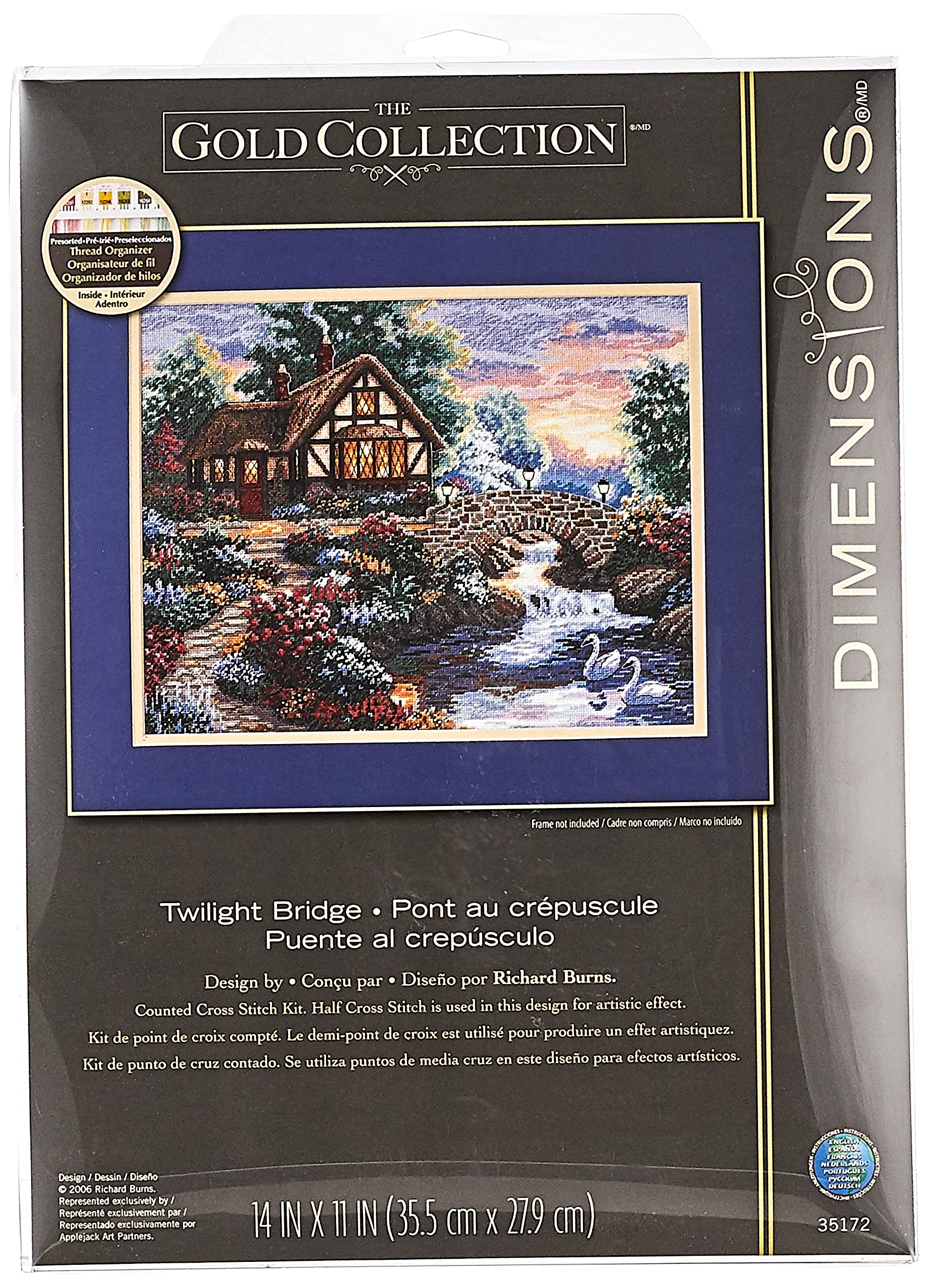 Dimensions Twilight Bridge, Cotton, Multi-Colored, 14 x 11 (36 x 28 cm)