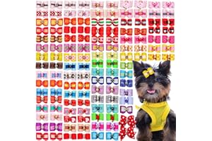 Mruq pet Cute Dog Hair Bows with Rubber Bands for Small Dogs, Bulk Pet Dog Grooming Bowknot with Rhinestone Pearl, Mix Handmade Puppy Yorkie Dog Bows for Dog Hair Accessories(30pcs)