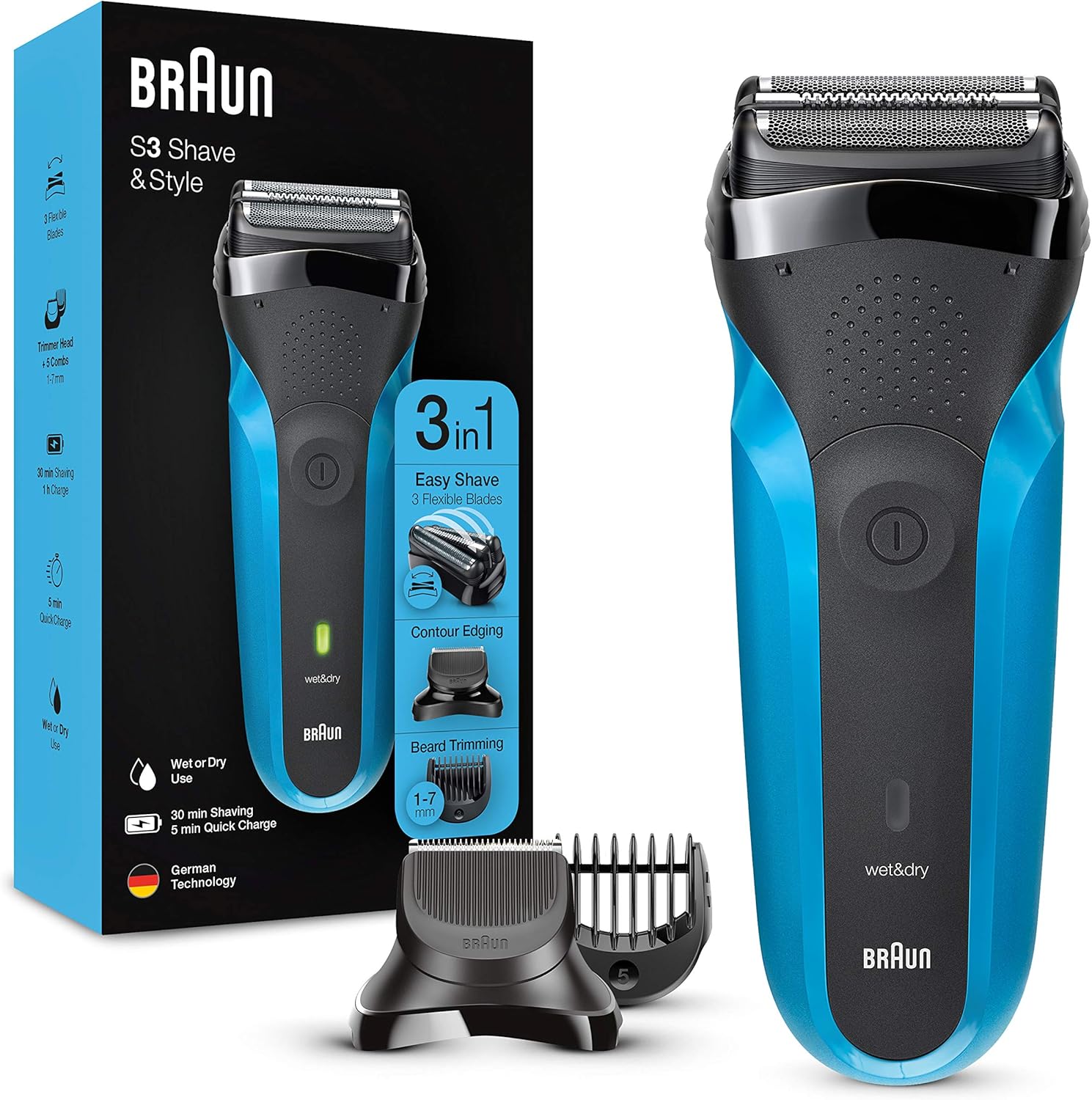 Afeitadora eléctrica Braun S3 Shave & Style 3 en 1 por 54,99€ ¡¡32% de descuento!!